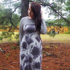 Grey floral dress